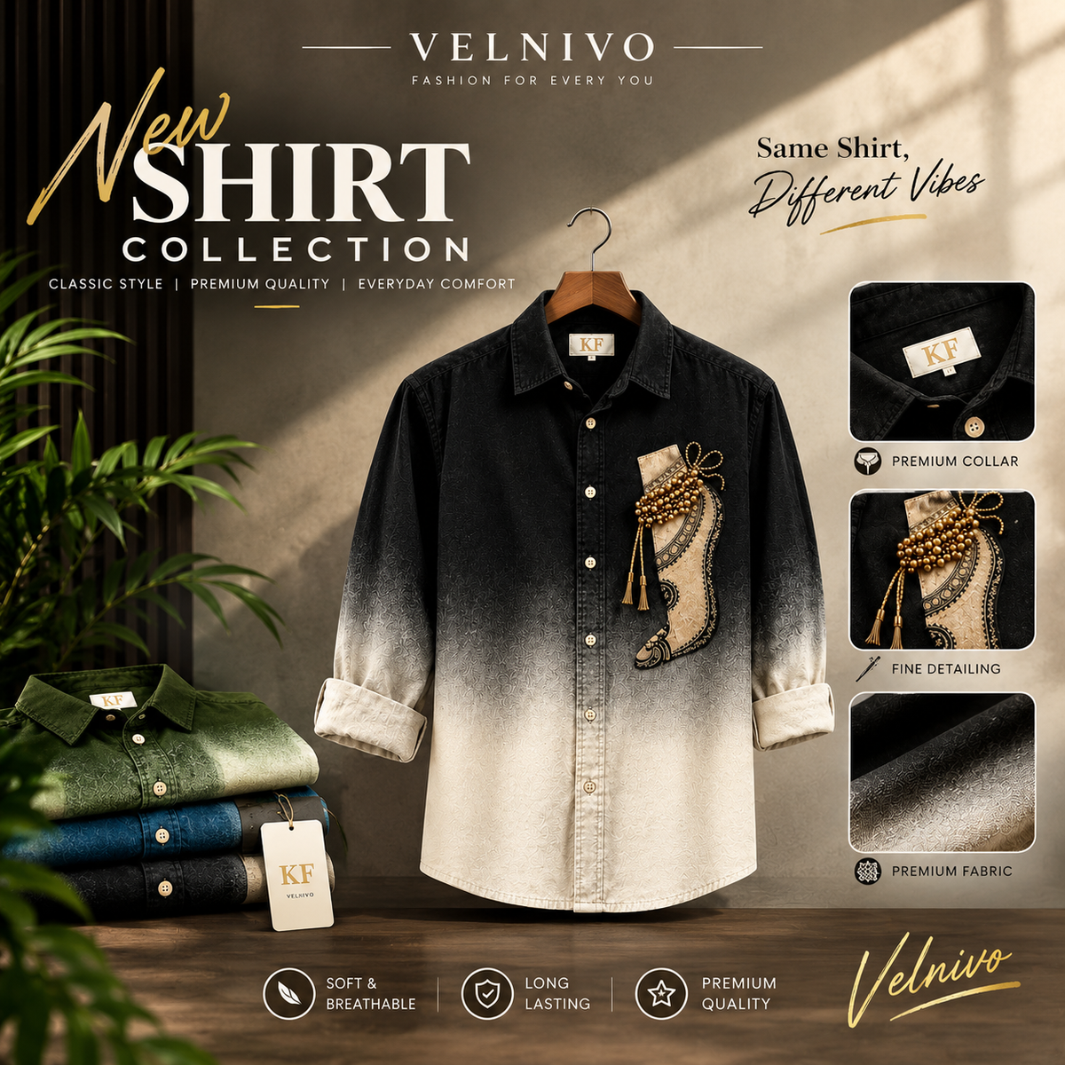 VELNIVO Premium Cotton Waffle Shirt for Men |