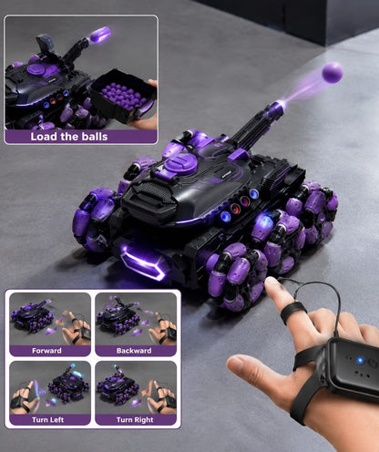 🔥 VELNIVO Gesture Control Stunt Tank 🚀 | 360° Movement + Auto Ball Launcher